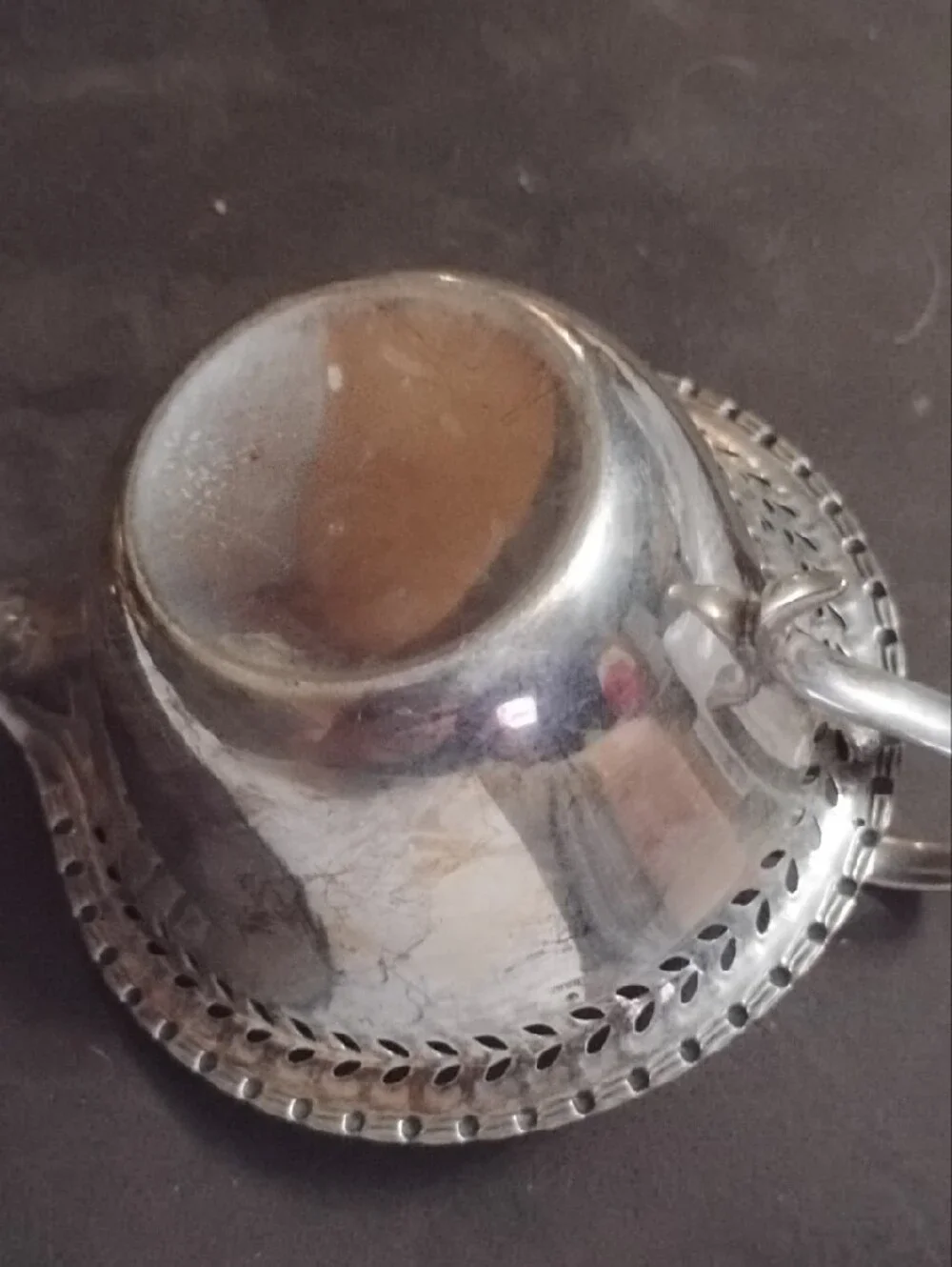 Source Unknown Silver-Tone Pierced Rim Creamer Pitcher
